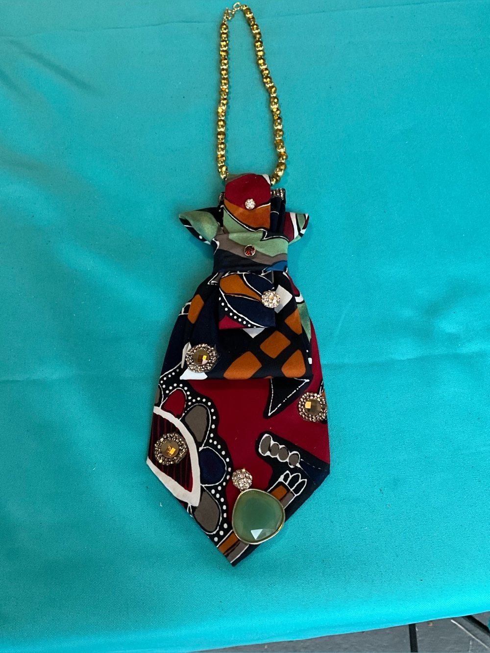 Funky Fun;: colorful, abstract tie necklace